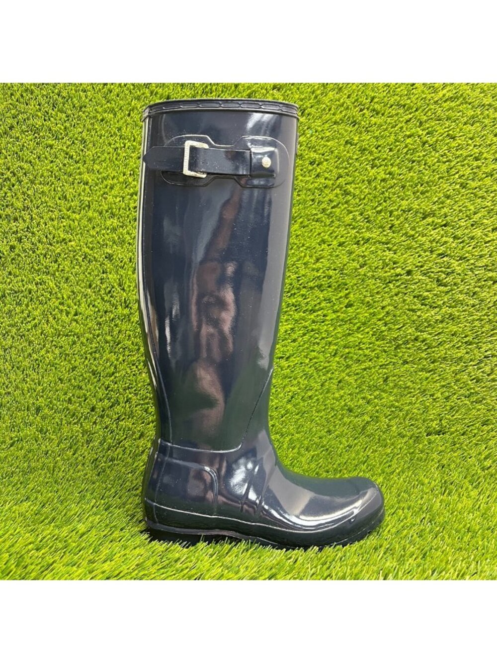 Hunter Original Tall Gloss Womens Size 5 Blue Outdoor Waterproof Rain Boots
